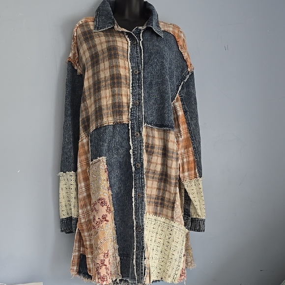 Gimnicks Shirt Dress Boho Cotton - Picture 3 of 13